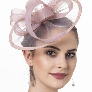 Fascinator for Women Hair Clip Hat Bowler Feather Flower Veil Wedding Party Tea